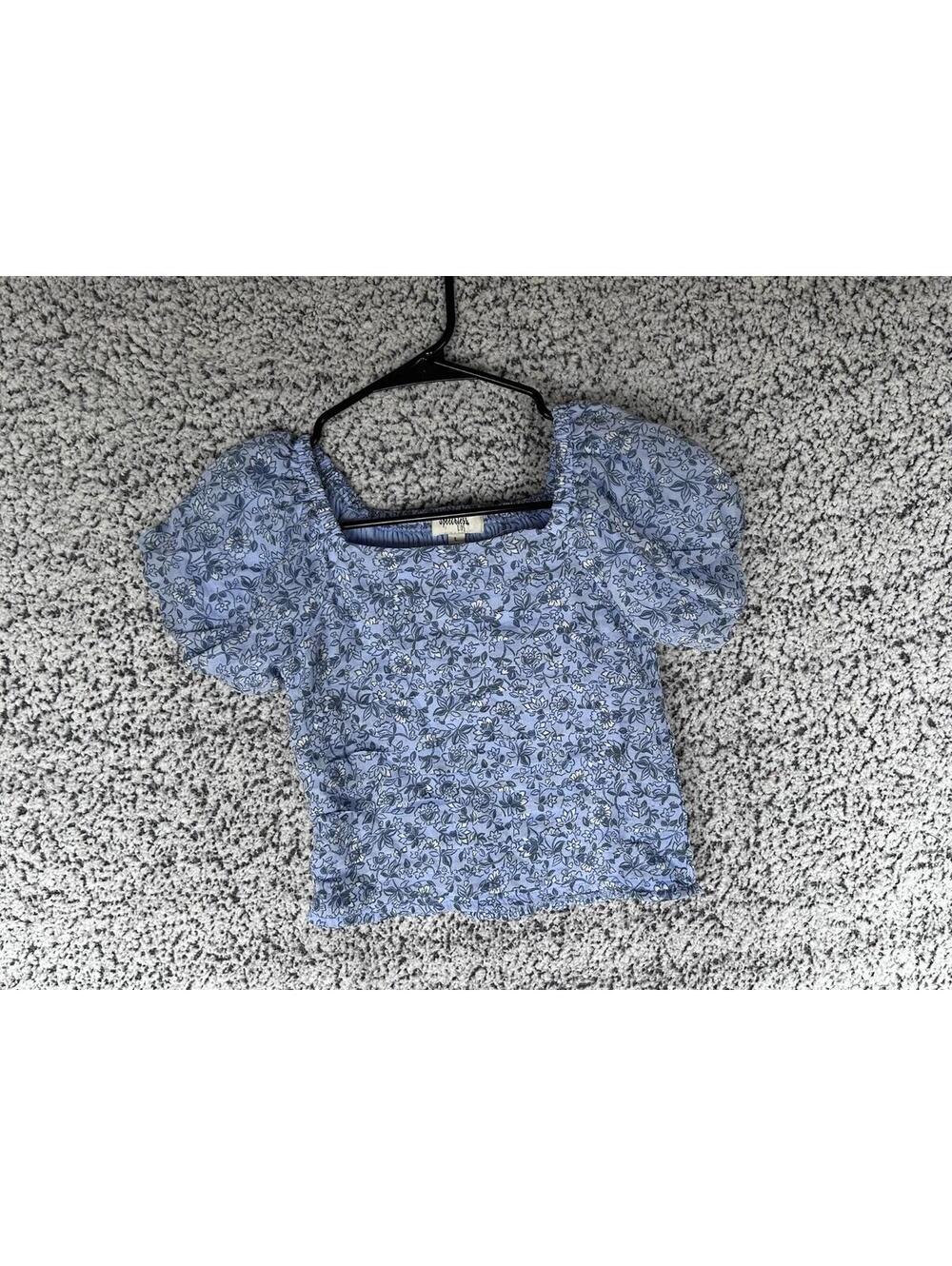 Girls Speechless Kids Scrunchy Blue Floral Top New with Tags US Size Large